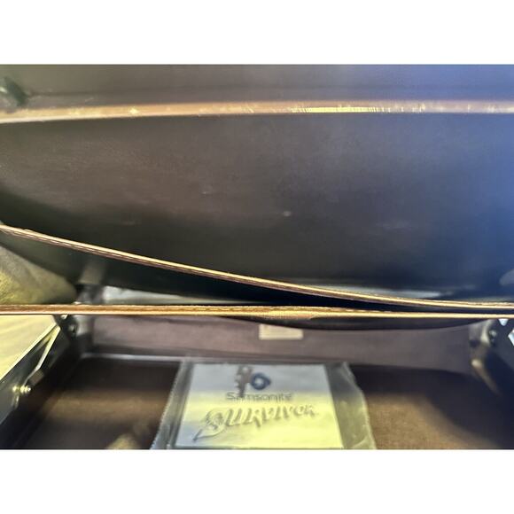 Vintage Samsonite SIGNAT Classic Brown Hard Shell Low Profile Brief Case w/ KEYS - Picture 14 of 16